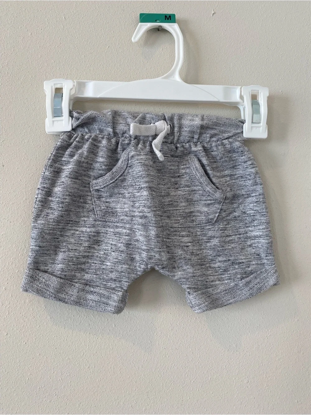 Lot Of 2 Cat and Jack Shorts 0-3 Months, 3-6 Months Gray Drawstring Baby Boy
